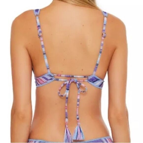 NEW BECCA Striped Bikini Top - Picture 2 of 2